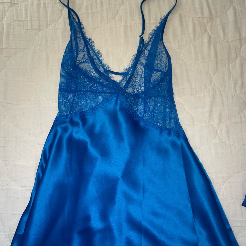 Victoria’s Secret blue silky slip dress